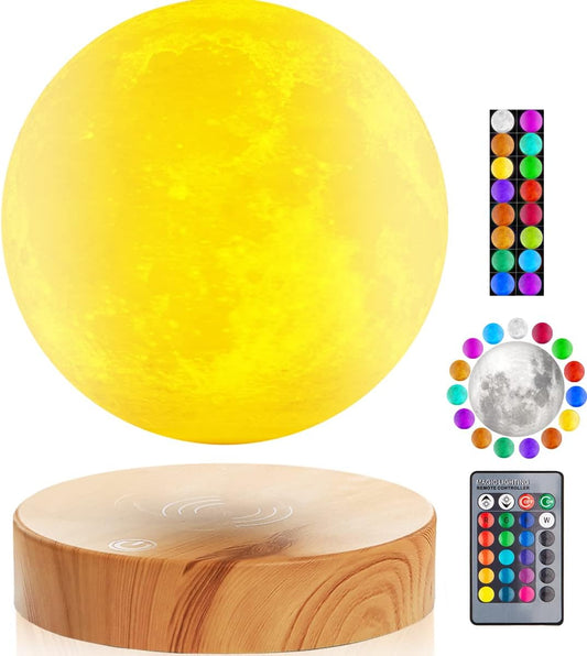 Levitating Moon Lamp 5.9 Inch 16 Colors Moon Lamp 3D Moon LED Light with Remote Control for Unique Gifts,Room Decor,Night Light,Office Desk Toys